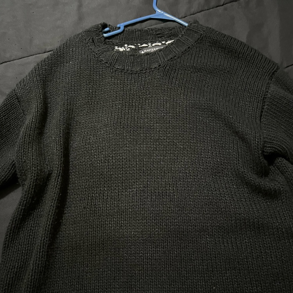 Mastermind Crew Neck with distressed designs #allblack